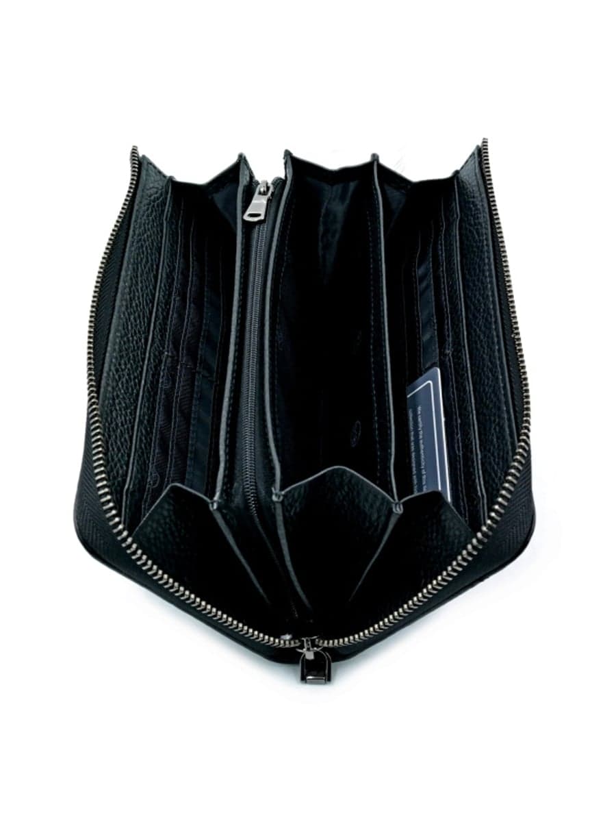 Чоловічий шкіряний клатч-гаманець H.T. Leather на блискавці з відділеннями-гармошкою 165-37