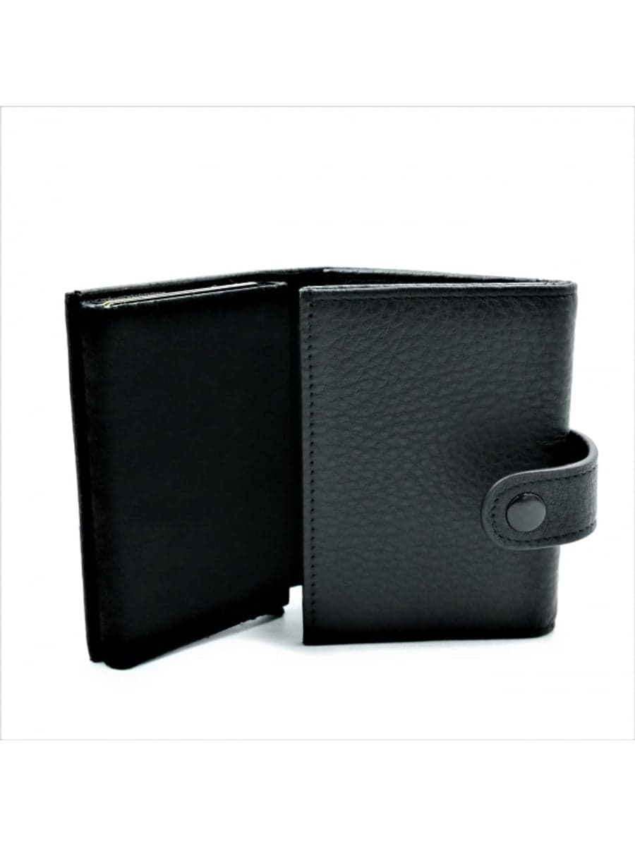 Чоловіча шкіряна візитниця-гаманець H.T. Leather з хлястиком 163-25F