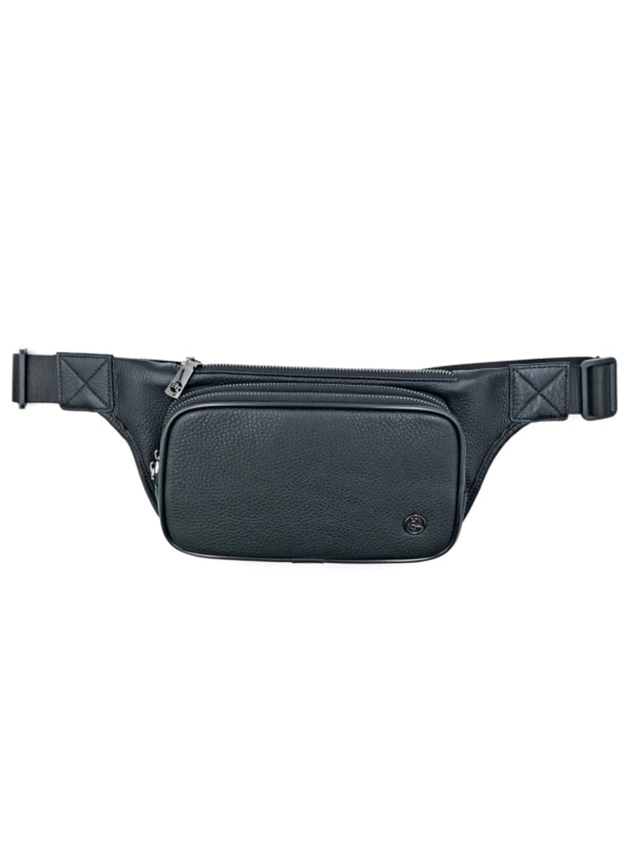 Чоловіча шкіряна сумка-бананка H.T. Leather з фактурою «соти» 407-85