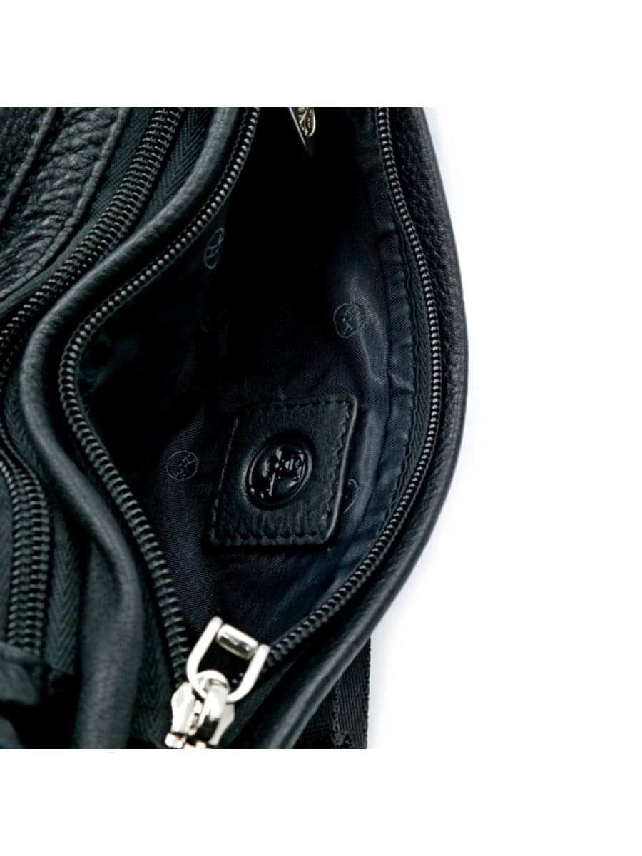 Чоловіча шкіряна сумка-бананка H.T. Leather з трьома відділеннями 8786-1
