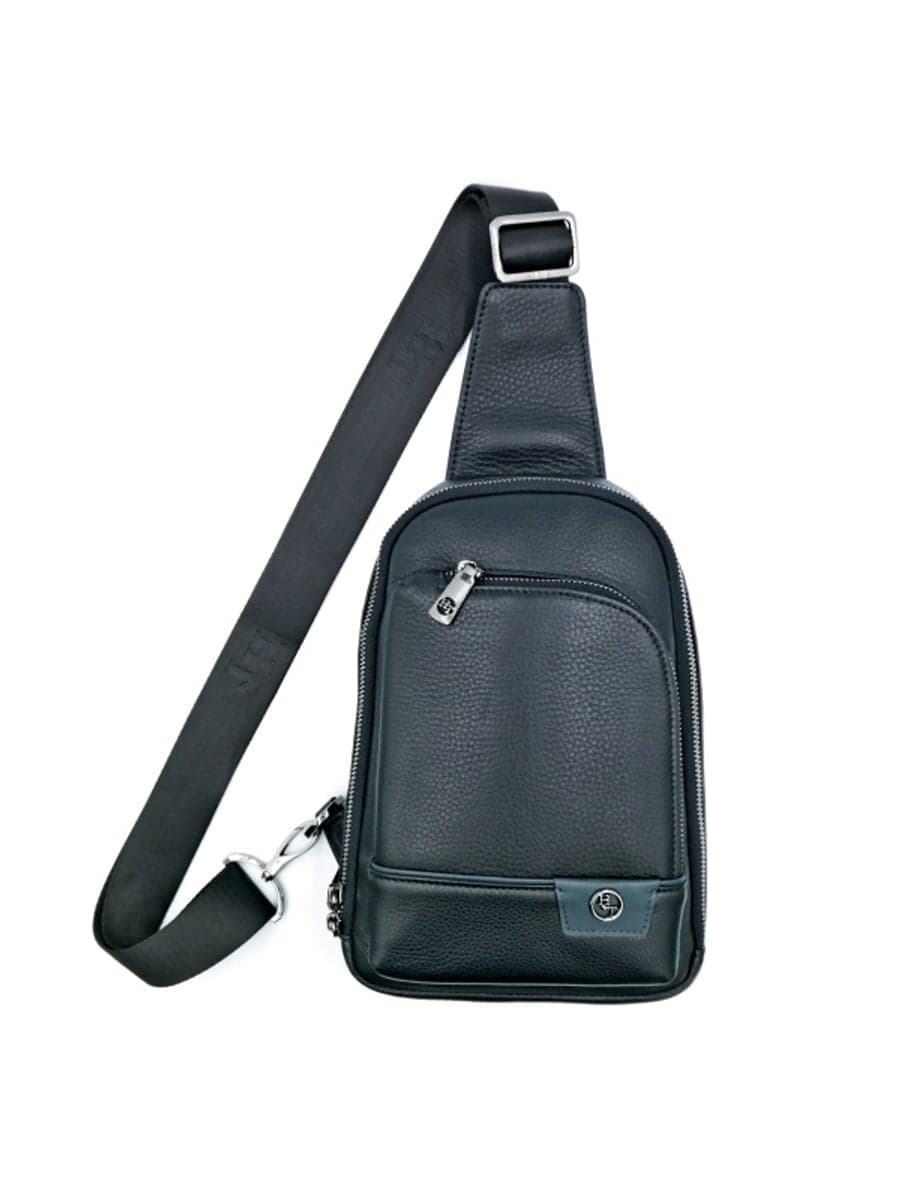 Чоловіча шкіряна сумка-слінг H.T. Leather з передньою кишенею, 27 см 7936-159