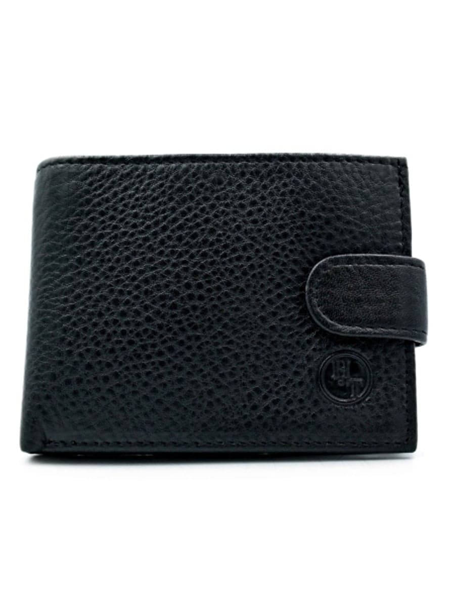 Чоловіче тонке шкіряне портмоне H.T. Leather з хлястиком і монетницею на блискавці 168-24FND