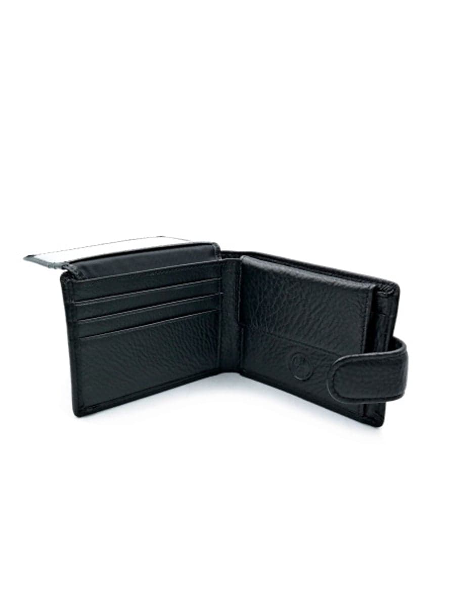 Чоловіче компактне шкіряне портмоне H.T. Leather з хлястиком 168-42MD