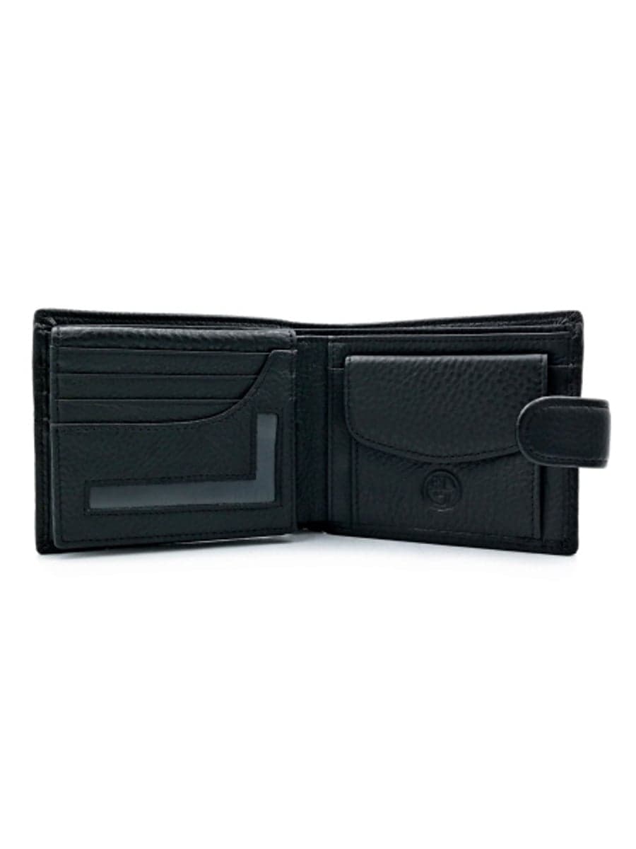 Чоловіче шкіряне портмоне H.T. Leather з хлястиком, монетницею та вставкою 168-98